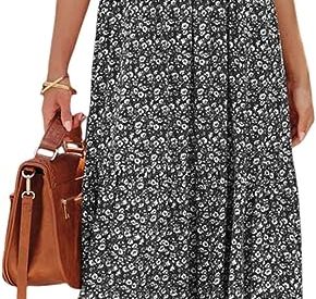 Short Sleeve Boho Floral Maxi Dress