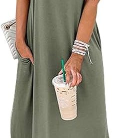 Womens Casual Loose Maxi Dress Sleeveless