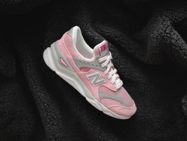 pink,grey,and white New Balance sneaker