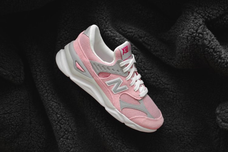 pink,grey,and white New Balance sneaker